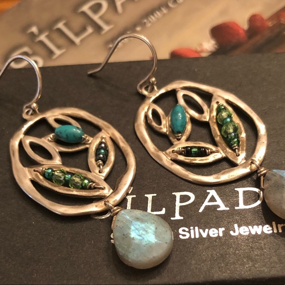 Silpada Silver, Turquoise and Labradorite Earrings - Picture 9 of 16
